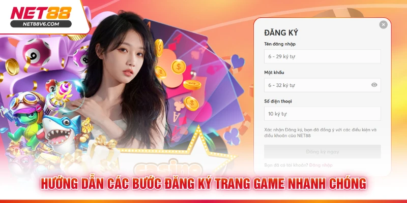 Hướng dẫn các bước đăng ký trang game nhanh chóng 